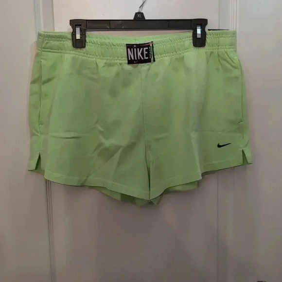 Nike Washed high rise shorts in neon green womens - Picture 1 of 9